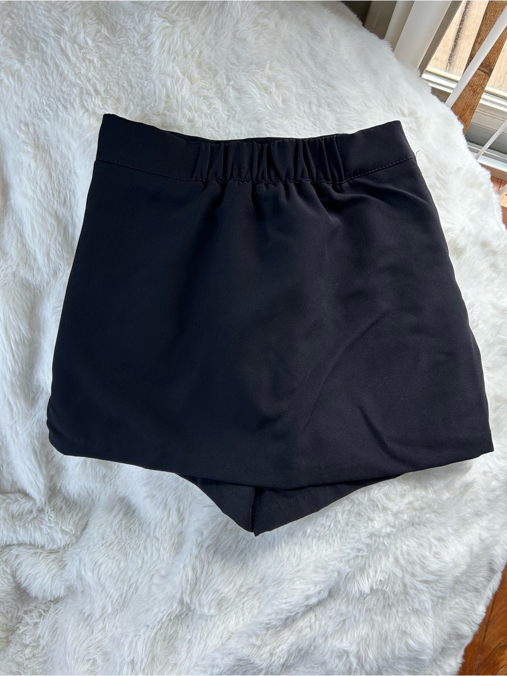 Black Mini Skort with Elastic Waistband